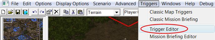 An image showing the menu sequence for opening Text Trigedit.